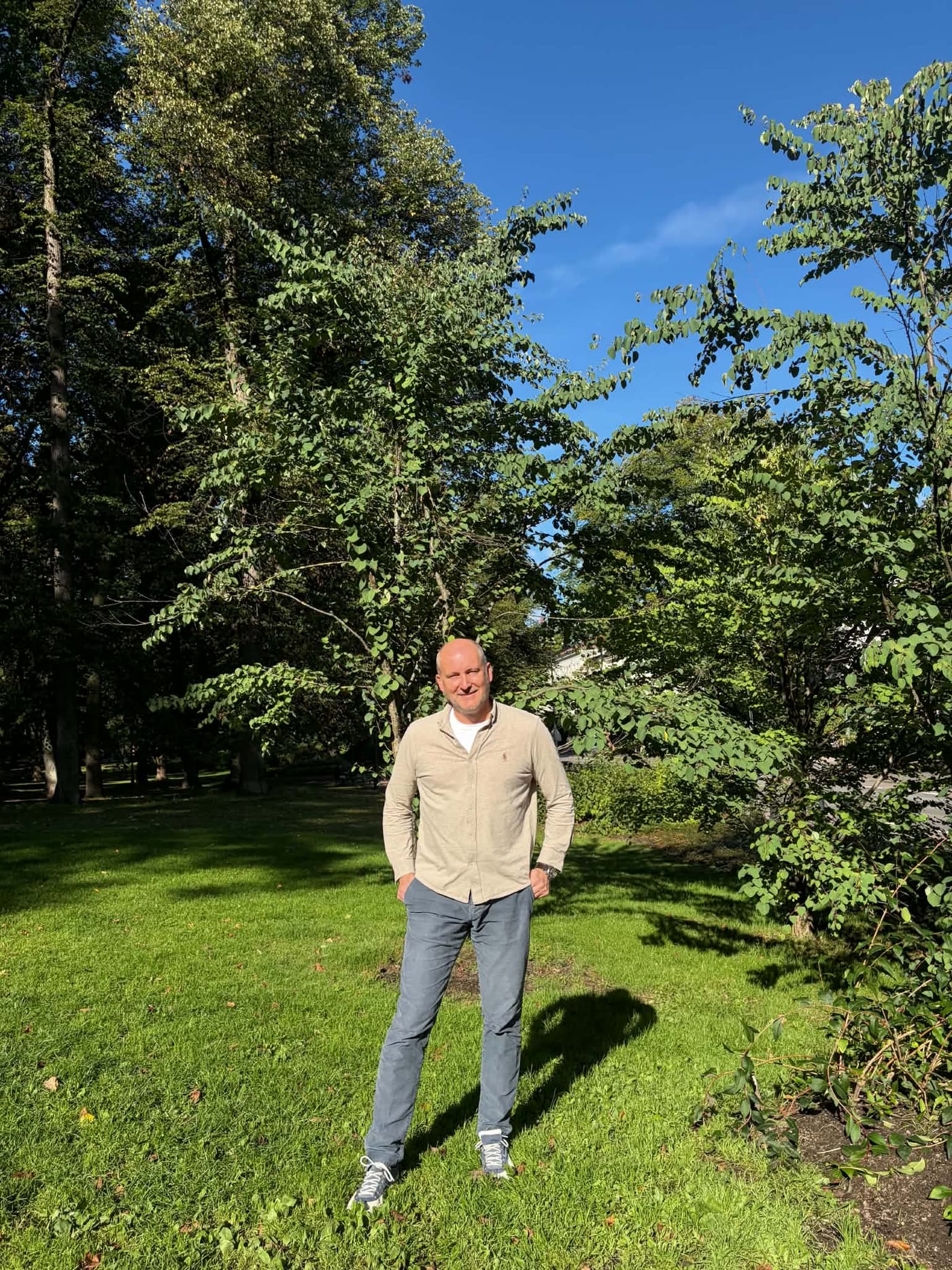 Morten Krogh-Moe på gresset i Oslo